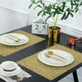 thumbnail image 5 of Decozen Placemats Set of 8 for Dining Table, Table Plastic  Placemats, Rectangular PVC 18x12 - Gold, 5 of 8