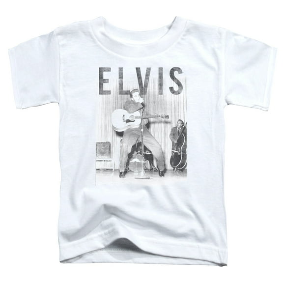 Trevco ELV804-TT-1 Elvis Presley & with the Band Short Sleeve Toddler T-Shirt, White - Small - 2T