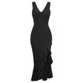 thumbnail image 4 of Summer Dresses For Women 2025 Women's Summer Maxi Dress Casual Wrap Floral Boho Short Sleeve V Neck Split Ruffle Beach Long Dresses, 4 of 5