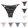 thumbnail image 2 of Women Sexy Shiny Satin Lace Knickers Thongs Panties Ladies Seamless Underwear, 2 of 8