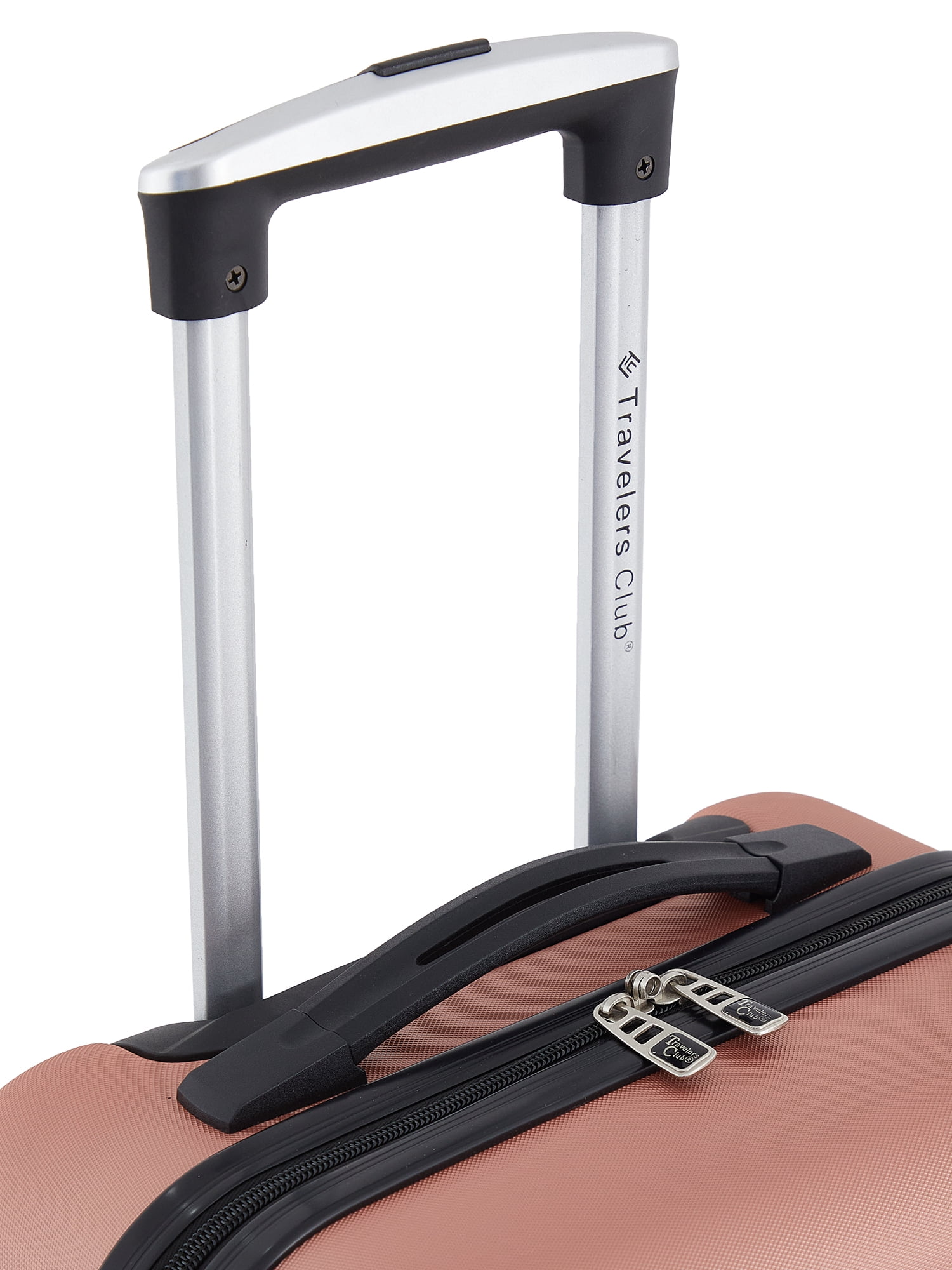 Travelers Club 20" Hard Side Rolling Carry-on Luggage for Travel- Rose Gold