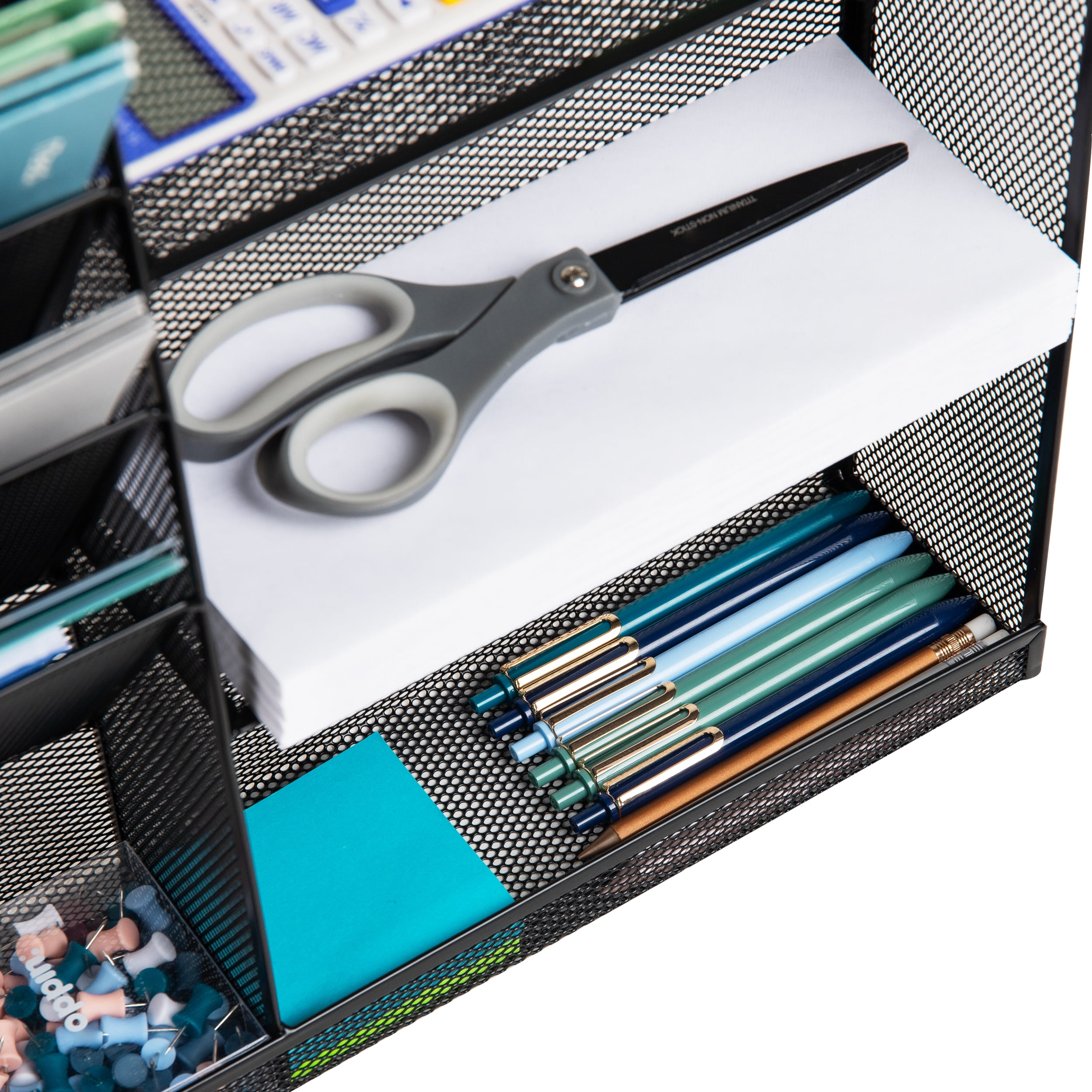 Mind Reader New 4-Tier Vertical File Storage and Shelves, Desktop Organizer, Wall Mount, Metal Black
