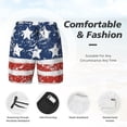 thumbnail image 3 of Balery USA Colors Stripes1 Mens Swim Trunks Swim Shorts for Men Quick Dry Inseam Beach Shorts with Compression Liner Pocket-Large, 3 of 9