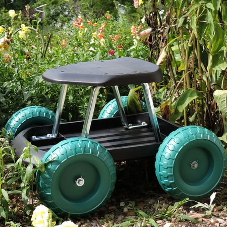 - Rolling Garden Work Scooter with Tool Tray by Pure Garden