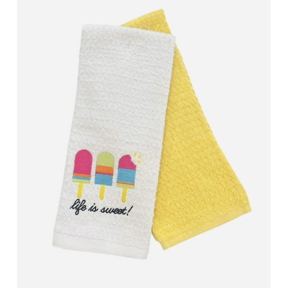 Serafina Home Life Is Sweet Popsicle Kitchen Towel Set Of 2