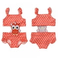 thumbnail image 4 of URMAGIC Baby Toddler Girls Swimsuit Swimming Costume One-Piece Cute Stripe Sleeveless Owl Print Bathing Suit Outfits 6-7 Years, 4 of 5