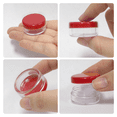 thumbnail image 4 of 5G/5ML Plastic Clear Cosmetic Sample Jars with Red Lids, 4 of 9