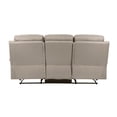 thumbnail image 5 of Hanna Manual Double Recliner Sofa-Latte Brown Grain Leather-87 Inch, 5 of 6