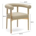 thumbnail image 3 of Pemberly Row Contemporary Accent Taupe Vegan Leather Dining Chair, 3 of 6
