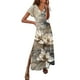 thumbnail image 4 of Vestido Corto de Manga Larga para las Mujeres Vestido de Rodilla de Cuello en V, Vestido de Primavera de Verano de Poliéster para las Mujeres, Vestido de Moda de Lavado a Mano, 4 of 5