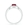 thumbnail image 2 of ANGARA Natural Ruby Split Shank Ring with Diamond Hexagon Halo in 14K White Gold for Women (Size-5mm) | July Birthstone, Birthday, Anniversary, Jewelry Gift for Women | Natural Ruby Ring, 2 of 9
