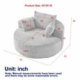 thumbnail image 2 of 55''L Corduroy Sponge single sofa,No Assembly Required,Fluffy Modern Sleeper Chair for Living room, Bedroom, Lounge and Projection Room(Not a swivel chair.), 2 of 18