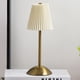 thumbnail image 1 of Lámpara de mesita de noche con sombra plisada, luz decorativa nórdica con Base de Metal, recargable, regulable en 3 colores para sala de estar y dormitorio, 1 of 9