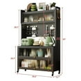 thumbnail image 6 of Wohh Metal Kitchen Storage Shelves Sideboard Storage Cabinet with Door, Microwave Oven, Cookware, Floor Standing Bowl Cabinet, Multifunctional Widened Storage Rack, 6 of 10