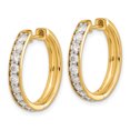 thumbnail image 2 of 14k Diamond Hinged Hoop Earrings 14k Yellow Gold Earrings, 2 of 2