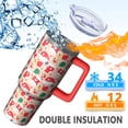 thumbnail image 3 of 40oz Xmas Tumbler with Lid and Straw, Stainless Steel Cup with Handle Snowman Travel Coffee Mug, Christmas Gifts for Women Men, 3 of 4
