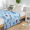 thumbnail image 3 of Science-Themed Flannel Fleece Blanket - Soft, Cozy, Warm Decorative Throw for Bedroom, Living Room, Dorm, Sofa, or Office - All-Season Gift with Vibrant Lab Equipment & DNA Design, Blanket for Bed, 3 of 8