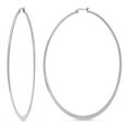 thumbnail image 2 of SteelTime Stainless Steel Flattened Bottom Hoop Earrings For Women, 2 of 5