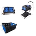 thumbnail image 2 of 2-Tier Shopping Cart with Wheels, Folding Grocery Cart with Removable Baskets, 360° Rolling Laundry Cart Compact Utility Cart for Groceries, 2 of 7