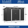 thumbnail image 3 of Uforic Oversized Steel Storage Shed with Ventilation, Lockable Doors, and Sloped Roof for Outdoor, Dark Gray, 3 of 8