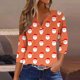 thumbnail image 1 of Fiudx Liquidación de Ofertas Flash Blusa de Manga 3/4 Corta Estampada a La Moda para Mujer, Blusa Informal con Cuello Redondo, 1 of 5