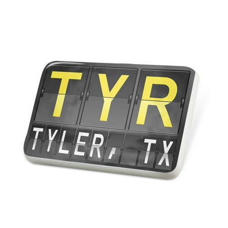 Porcelein Pin TYR Airport Code for Tyler, TX Lapel Badge – NEONBLOND