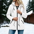 thumbnail image 4 of Sentmoon Raincoat Waterproof Drawstring Hooded Neck Women's Jackets Long Sleeve Jacket for Women with Pockets for Rainy Days Outdoor Events Concerts, 4 of 7