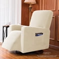 thumbnail image 4 of Subrtex Housse Extensible pour Fauteuil Inclinable 1 Pce, Housse Texturée à Carreaux avec Poches, 4 of 6