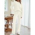 thumbnail image 3 of GZWYHT Sets for Women Lounge Sets for Women Womens Fuzzy Fleece Long Sleeve 2 Piece Loungewear Outfits Sweater Pants Pajama Sets Two Piece Sets for Women Womens Pajama Sets White XS, 3 of 8