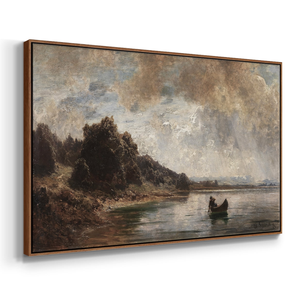 Vintage Landscape-CCXXVIII By Wexford Home Framed in Walnut Wood Gallery Wrapped Canvas 17 in. x 25 in.
