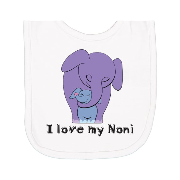 Inktastic I Love My Noni Elephant Purple Blue Newborn Bib