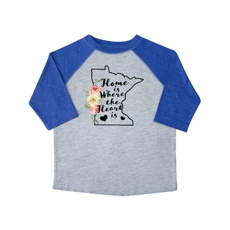 

Inktastic Minnesota Home is Where the Heart is with Watercolor Floral Gift Toddler Boy or Toddler Girl T-Shirt