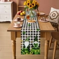 thumbnail image 2 of St. Patrick's Day Table Runner - 48 Inch Long Gnomes Gold Coin Shamrock Checkered Plaid Cotton and Linen Blended Dress Scarves Farmhouse Table Runner for Kitchen Dining, Coffee Table, 13" x 48", 2 of 8