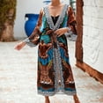 thumbnail image 2 of ZQUUVOU Women's Kimono Beach Cover Up Boho Printed Long Flowy Sheer Cardigan Lightweight Bathing Suit Wrap Scarf Loose Cardigans Multicolor, 2 of 9