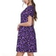 thumbnail image 2 of Balery Purple Leopard Vestidos sueltos de manga corta para mujer, vestidos de verano 2025, vestidos casuales de corte A con vuelo., 2 of 6