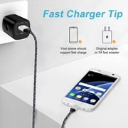 Micro USB Cable with Android Charger, Hootek 6FT USB A to micro cable High Speed Fast Charging Cable, usb cable micro with USB Wall Charger Fast Charger Adapter Plug, android charger block, Black