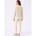 thumbnail image 4 of DARING DIVA Women's Soft Waffle Cotton Pajamas Long Sleeve with Pants Set L Apricot, 4 of 7