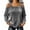 Gray, variant on Cold Shoulder Tops for Womens Velvet Long Sleeve off the Shoulder Trendy Blouse Plus Size Tops Daily Wear(Gray,Large)