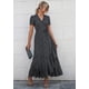 thumbnail image 5 of Vestido Maxi Envuelto Floral Negro para Mujer PRETTYGARDEN XXL, 5 of 8