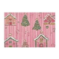 thumbnail image 7 of Yayeee Bath Rug for Bathroom Floor Non Slip Rectangle Fluffy Soft Absorbent Mat, 16"x24", Pink Gingerbread House, 7 of 7