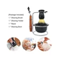 thumbnail image 5 of Kit de afeitado con soporte para brocha de afeitar, maquinilla de afeitar manual + soporte de acero inoxidable + brocha + juego de cuencos (1 juego, color madera), 5 of 5