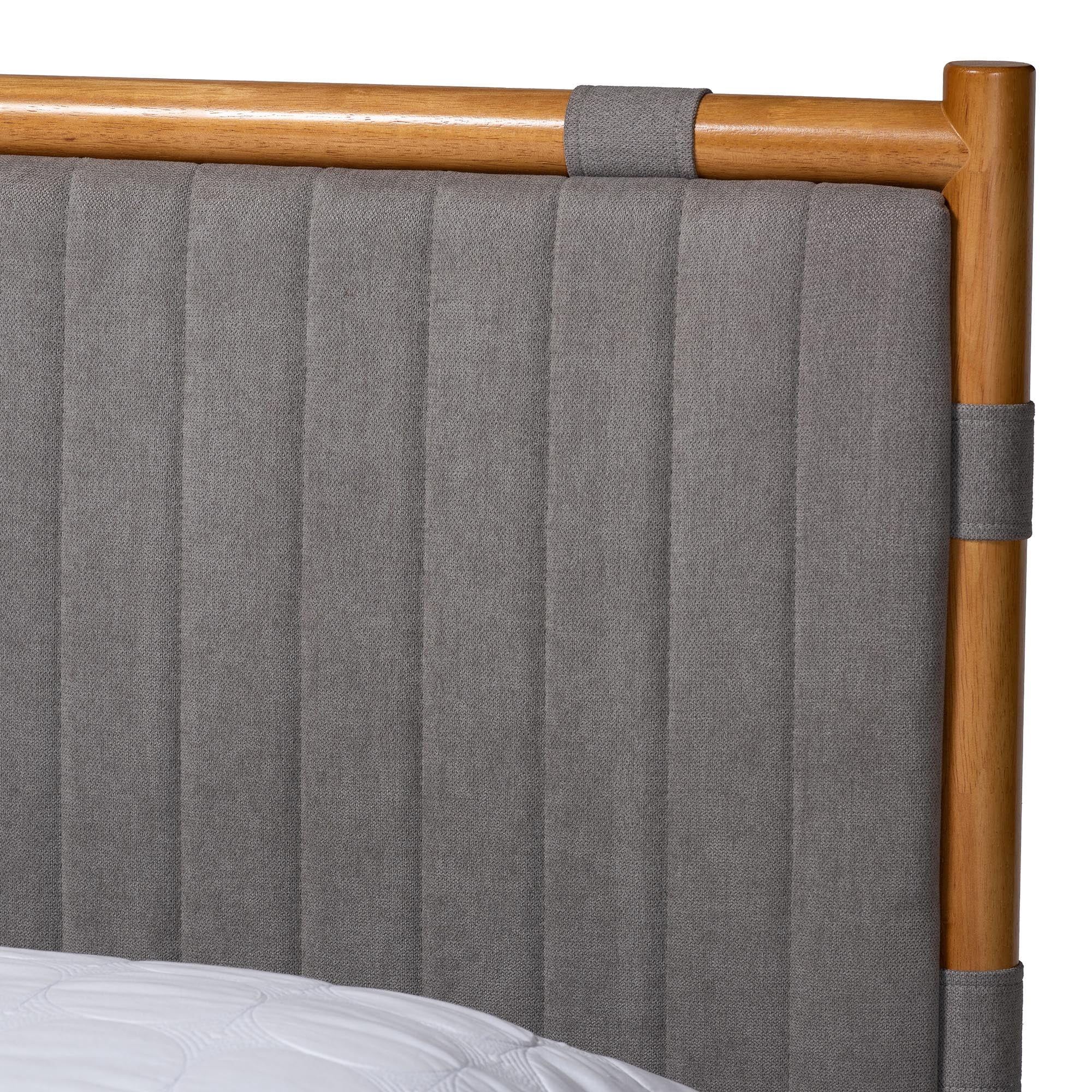 Baxton Studio Jaiana Mid-Century Platform Bed, Queen, Oak Brown