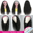 thumbnail image 4 of Headband Wig Human Hair Water Wave Glueless None Lace Front Headband Wig Brazilian Virgin Hair Wigs for Black Women - 22 inch, 4 of 7