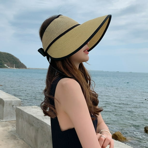 Women Sun Hat Women Beach Hat Foldable Straw Sun Visors For Women