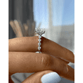 thumbnail image 3 of ESTE ORIGIN 4.85Ctw Lab-Grown Radiant Diamond Hidden Halo Ring with Side Stones in 14K White Gold for Women, 3 of 9