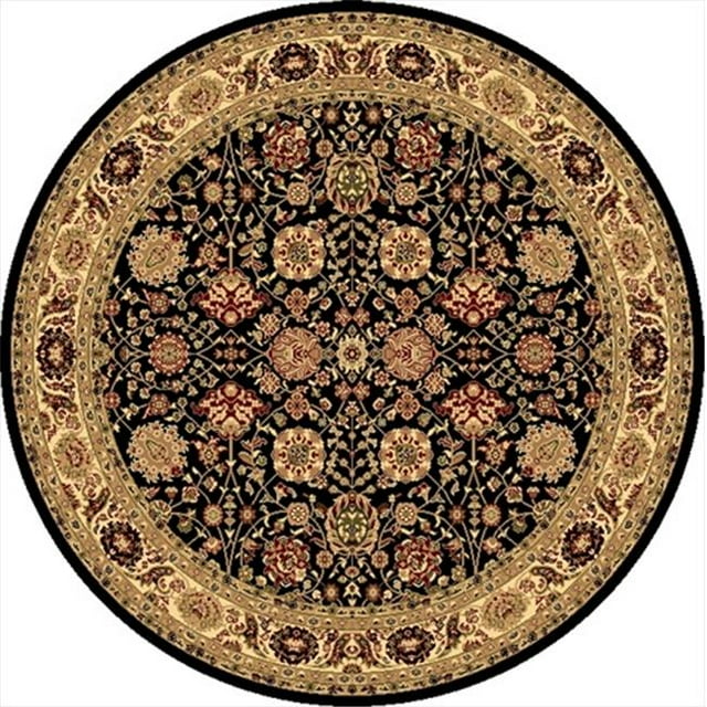 Rugs America 20937 Tapis Rond Noir Tabriz 5 Pi. 3 Po.