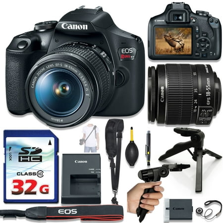 Canon EOS Rebel T7 DSLR Camera with 18-55mm Lens Kit with Steady Grip Tripod, 32GB Memory, Accessory Kit