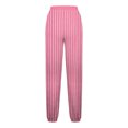 thumbnail image 4 of FRSASU Pants for Women Fashion Casual Stripe Printing High Waisted Drawstring Loose Ankle Pants Pink M(M), 4 of 5