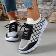 thumbnail image 4 of Womens Sneakers, Sneakers for Women, Womens Tennis Shoes, Women Classic Plus Size Fly Knit Round Toe Casual Flats Lightweight Comfort Walking Footwear Soft Sole Daily Shoes, Black 6, 4 of 6