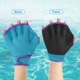 thumbnail image 4 of Uxcell Webbed Swimming Gloves Swim Gloves Aquatic Fitness Aerobics Gloves Blue/Purple 1 Pair, L, 4 of 6